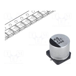 10 pcs : EEHZC1J680P - Capacitor: hybrid, 68uF, 63VDC, ESR: 30mΩ, ZC, SMD, ±20%, -55÷125°C