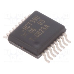 10 pcs : 74HCT390DB,112 - IC: digital, decade counter, Ch: 2, CMOS,TTL, SMD, SSOP16, HCT,