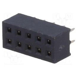 10 pcs : DS1026-05-2*5S8BV - Socket, pin strips, female, PIN: 10, straight, 2mm, THT, 2x5, L2.7mm