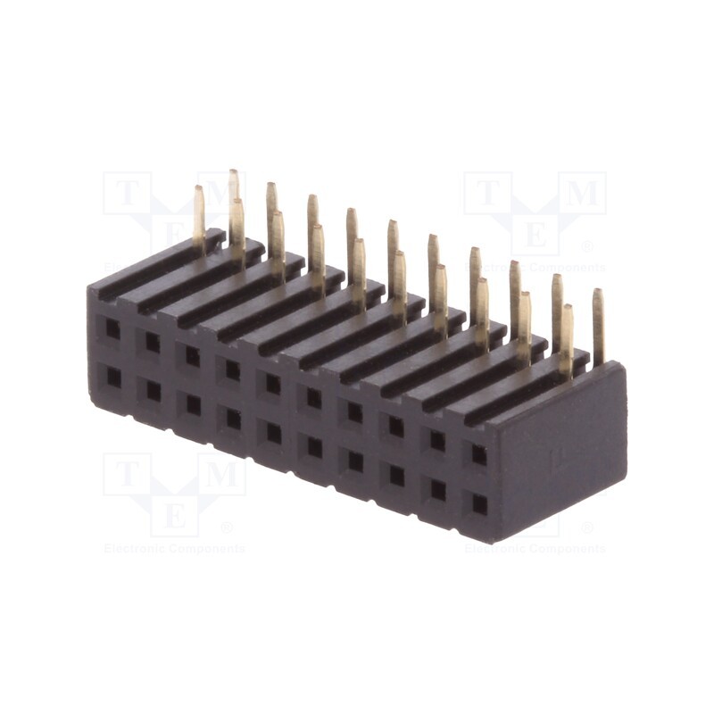 10 pcs : DS1026-13-2*10S8BR - Socket, pin strips, female, PIN: 20, angled 90°, 2mm, THT, 2x10