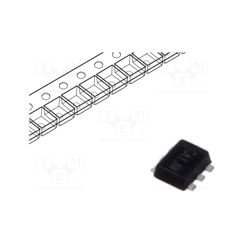 20 pcs : DMG1016V-7 - Transistor: N/P-MOSFET, unipolar, 20/-20V, 0.63/-0.46A, 0.53W