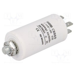 10 pcs : CBB60E-2.5/450 - Capacitor: motors, run, 2.5uF, 450V, Ø30x57mm, -25÷70°C, ±5%, 3000h
