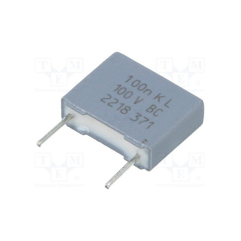 50 pcs : BFC237121104 - Capacitor: polyester, 100nF, 63VAC, 100VDC, 7.62mm, ±10%, 3x8x10mm
