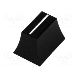 10 pcs : CS2 TYPE 6MM BLACK - Knob: slider, black, 20x14x13mm, width shaft 6,3mm, plastic