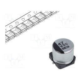 10 pcs : EEHZC1V470P - Capacitor: hybrid, 47uF, 35VDC, ESR: 60mΩ, ZC, SMD, ±20%, -55÷125°C