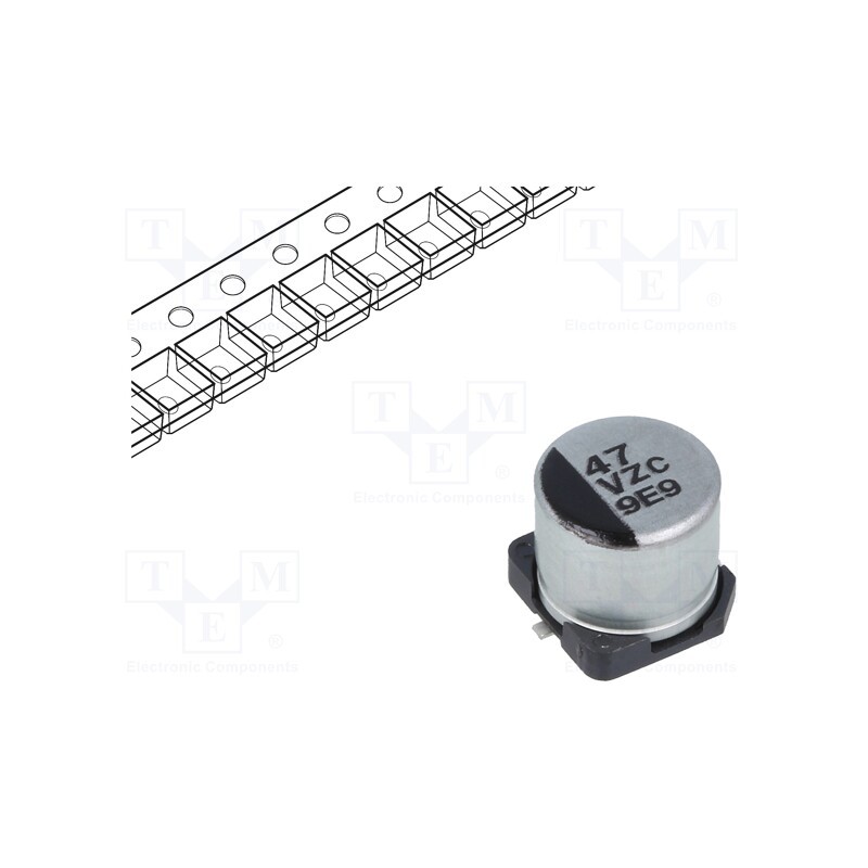 10 pcs : EEHZC1V470P - Capacitor: hybrid, 47uF, 35VDC, ESR: 60mΩ, ZC, SMD, ±20%, -55÷125°C