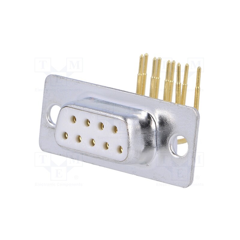 10 pcs : DS1034-03-9FWN8SS - D-Sub, PIN: 9, socket, female, on PCBs, angled 90°, THT