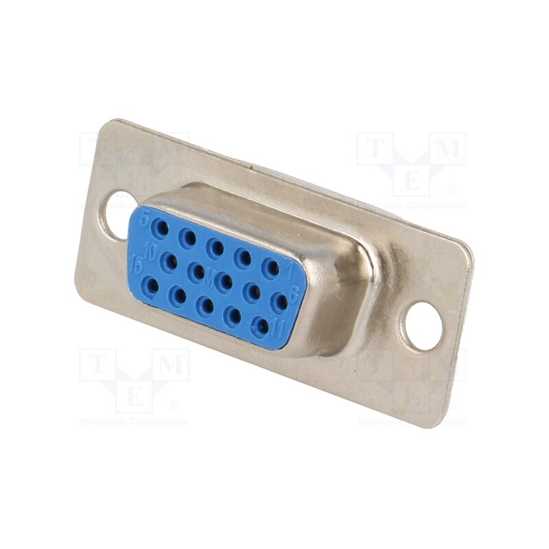 10 pcs : DS1035-15FUNSISS - D-Sub HD, PIN: 15, plug, female, for cable, straight, soldering