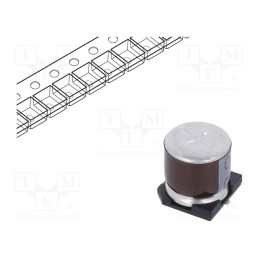10 pcs : MAL215375221E3 - Capacitor: electrolytic, SMD, 220uF, 16VDC, 10x10x10mm, ±20%, 3000h