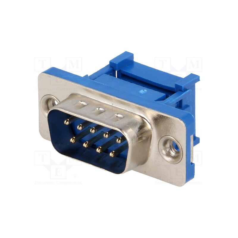 10 pcs : DS1036-09MPU2PX-YT - D-Sub, PIN: 9, plug, male, for ribbon cable, IDC, UNC 4-40, 1.27mm