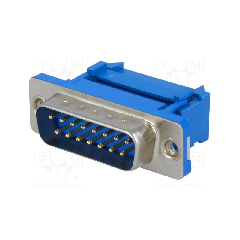 10 pcs : DS1036-15MPU2PX-YT - D-Sub, PIN: 15, plug, male, for ribbon cable, IDC, UNC 4-40, 1.27mm