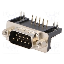 10 pcs : DS1037-01-09MNAKSI74 - D-Sub, PIN: 9, socket, male, angled 90°, THT, UNC 4-40, -55÷105°C