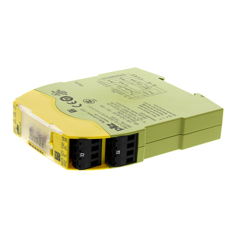 1 pcs - Pilz Dual-Channel Emergency Stop, Light Beam/Curtain, Safety Switch/Interlock Safety Relay, 48 - 240V ac/dc, 2