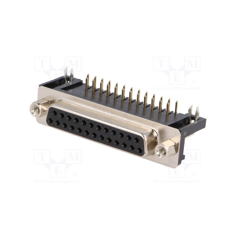 10 pcs : DS1037-01-25FNAKSI74 - D-Sub, PIN: 25, socket, female, angled 90°, THT, UNC 4-40, -55÷105°C