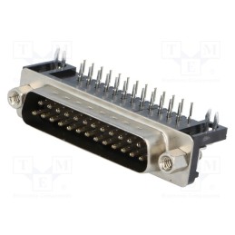 10 pcs : DS1037-25MNAKT74-0CC - D-Sub, PIN: 25, socket, male, angled 90°, THT, UNC 4-40, 5A, 15mΩ