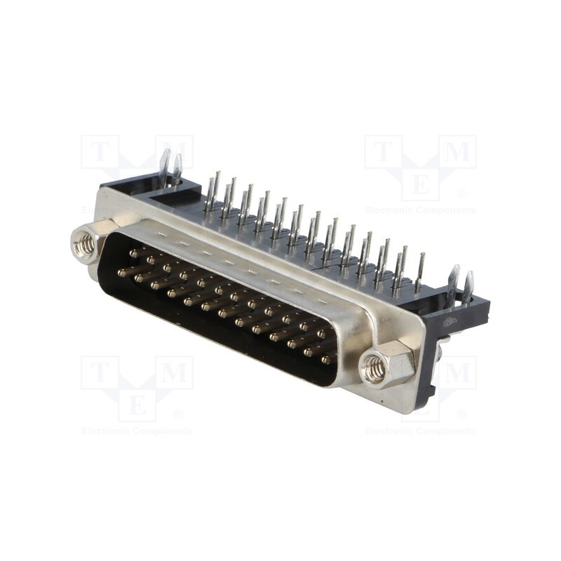 10 pcs : DS1037-25MNAKT74-0CC - D-Sub, PIN: 25, socket, male, angled 90°, THT, UNC 4-40, 5A, 15mΩ