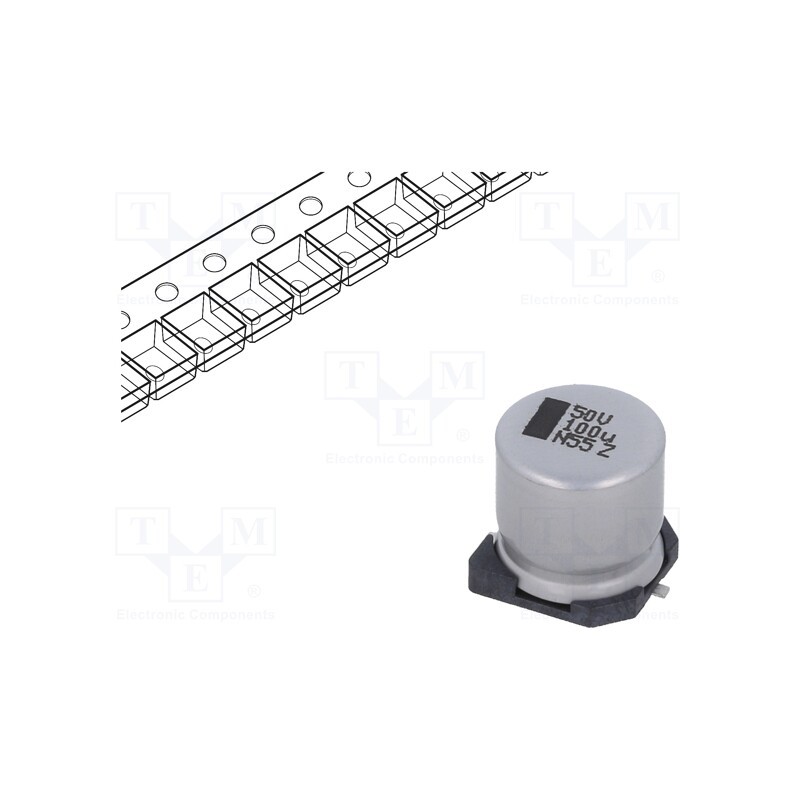 10 pcs : MAL215099101E3 - Capacitor: electrolytic, SMD, 100uF, 50VDC, 10x10x10mm, ±20%, 3000h