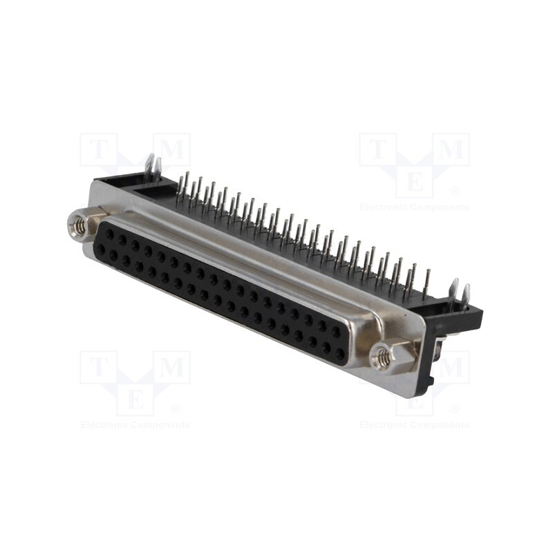 10 pcs : DS1037-37FNAKT74 - D-Sub, PIN: 37, socket, female, angled 90°, THT, UNC 4-40, 5A, 15mΩ