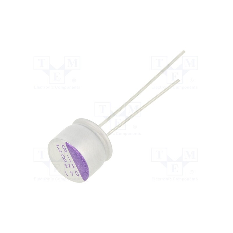 10 pcs : 63SXE18M - Capacitor: polymer, 18uF, 63VDC, SXE, THT, ±20%, -55÷125°C, 1000h