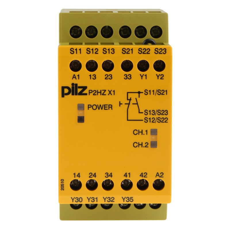 1 pcs - Pilz Single/Dual-Channel Two Hand Control Safety Relay, 24V dc, 3 Safety Contacts