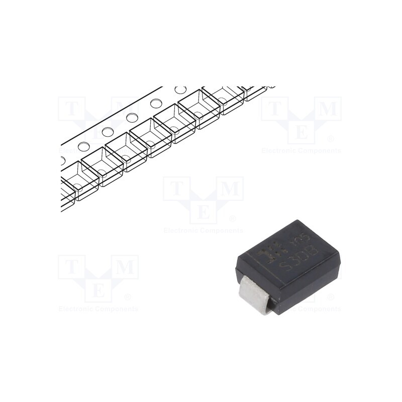 20 pcs : S3DB-13-F - Diode: rectifying, SMD, 200V, 3A, SMB, Ufmax: 1.15V, Ifsm: 100A