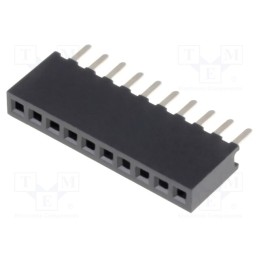 20 pcs : DS1065-01-1*10S8BV - Socket, pin strips, female, PIN: 10, straight, 1.27mm, THT, 1x10