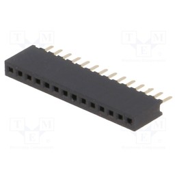 20 pcs : DS1065-01-1*14S8BV - Socket, pin strips, female, PIN: 14, straight, 1.27mm, THT, 1x14