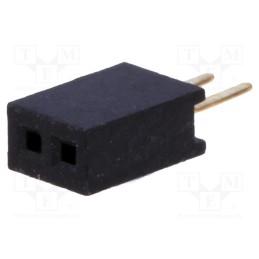 50 pcs : DS1065-01-1*2S8BV - Socket, pin strips, female, PIN: 2, straight, 1.27mm, THT, 1x2, 1A