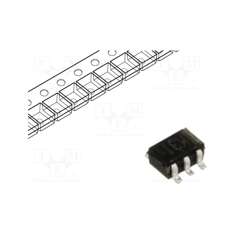 20 pcs : UM6K31NTN - Transistor: N-MOSFET x2, unipolar, 60V, 250mA, Idm: 1A, 150mW, UMT6