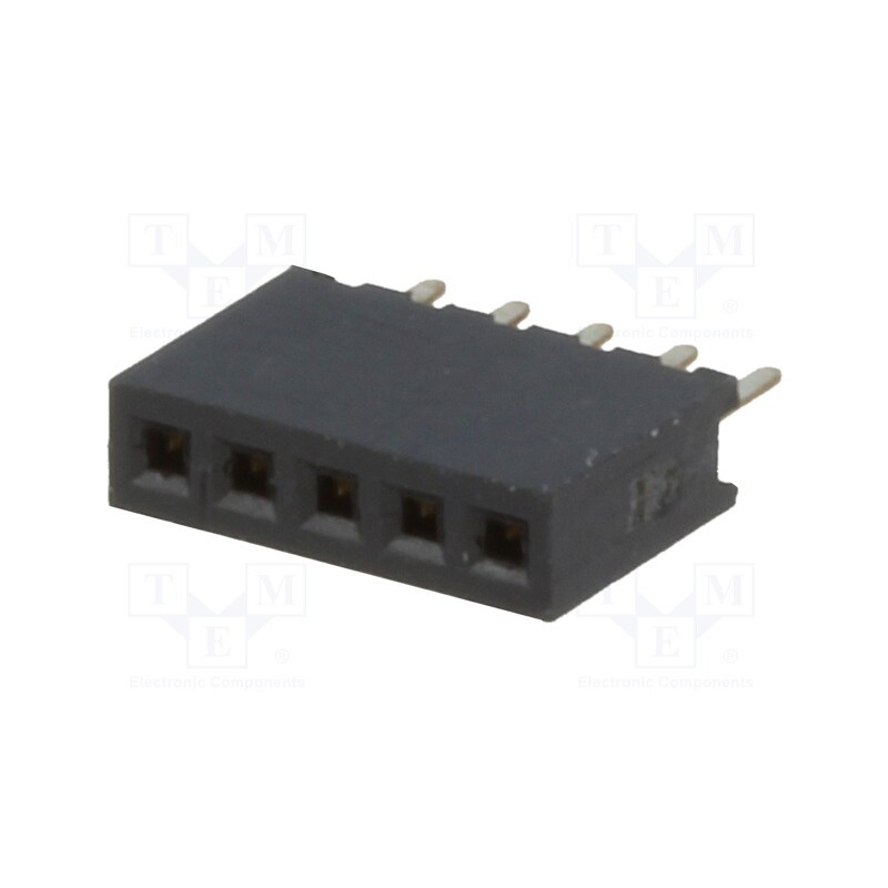 20 pcs : DS1065-01-1*5S8BV - Socket, pin strips, female, PIN: 5, straight, 1.27mm, THT, 1x5, 1A