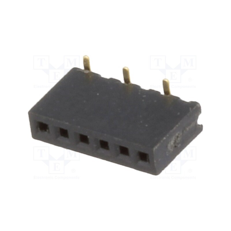 20 pcs : DS1065-02-1*6S8BS1 - Socket, pin strips, female, PIN: 6, straight, 1.27mm, SMT, 1x6, 1A