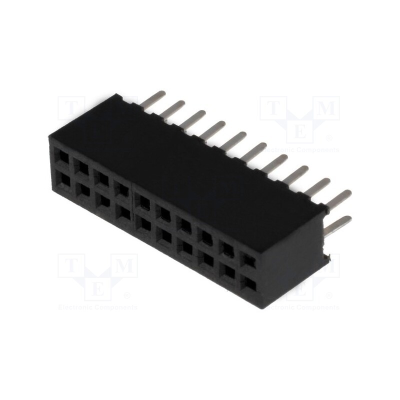 10 pcs : DS1065-03-2*10S8BV - Socket, pin strips, female, PIN: 20, straight, 1.27mm, THT, 2x10