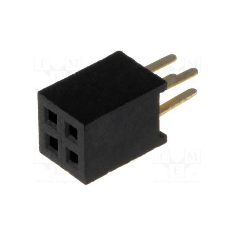 20 pcs : DS1065-03-2*2S8BV - Socket, pin strips, female, PIN: 4, straight, 1.27mm, THT, 2x2, 1A