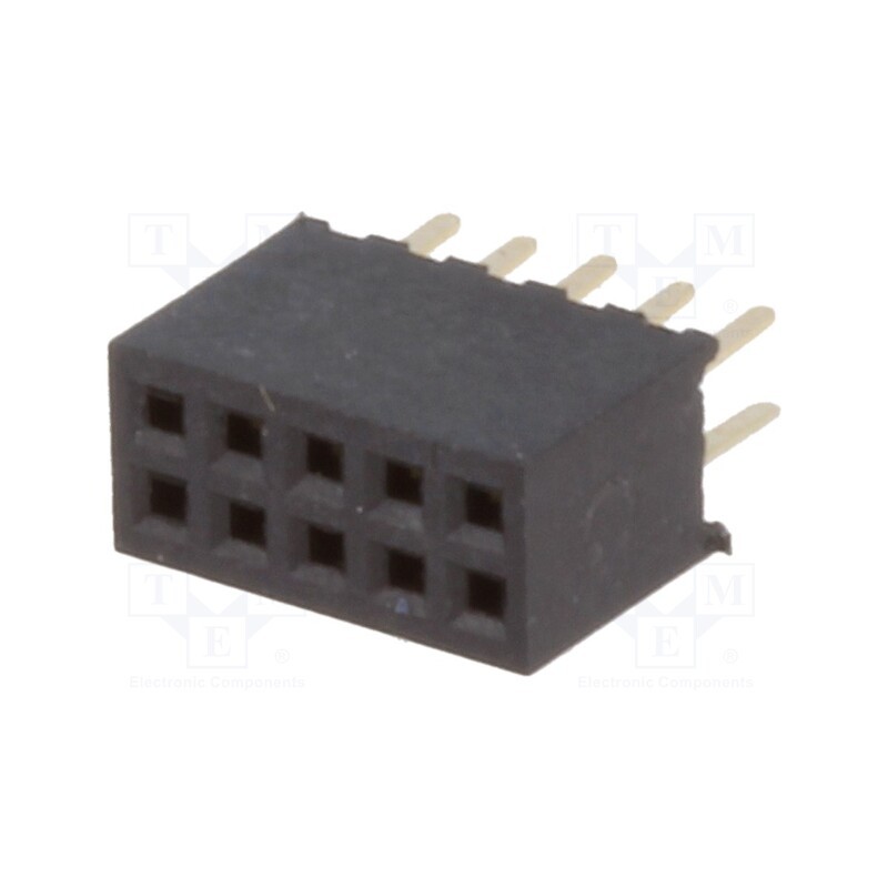 20 pcs : DS1065-03-2*5S8BV - Socket, pin strips, female, PIN: 10, straight, 1.27mm, THT, 2x5, 1A