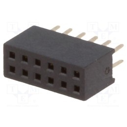 20 pcs : DS1065-03-2*6S8BV - Socket, pin strips, female, PIN: 12, straight, 1.27mm, THT, 2x6, 1A