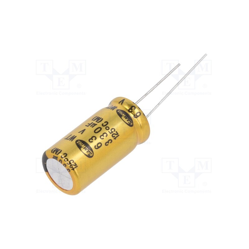 50 pcs : WT1J337M12025BB - Capacitor: electrolytic, THT, 330uF, 63VDC, Ø12.5x25mm, ±20%, 5000h