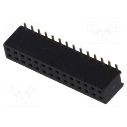 10 pcs : DS1065-05-2*14S8BS - Socket, pin strips, female, PIN: 28, straight, 1.27mm, SMT, 2x14