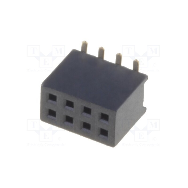 10 pcs : DS1065-05-2*4S8BSXB - Socket, pin strips, female, PIN: 8, straight, 1.27mm, SMT, 2x4, 1A