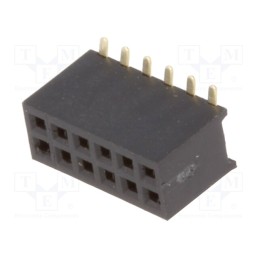 10 pcs : DS1065-05-2*6S8BS - Socket, pin strips, female, PIN: 12, straight, 1.27mm, SMT, 2x6, 1A