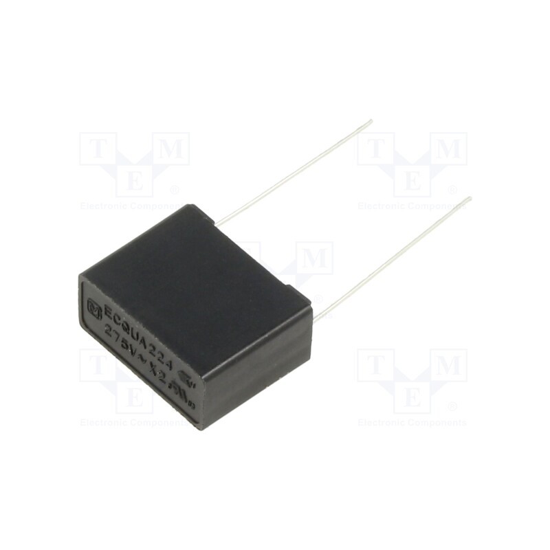 10 pcs : ECQUAAF224M - Capacitor: polypropylene, ECQUA, 0.22uF, 17.5x14x7.5mm, THT, ±20%