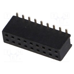 10 pcs : DS1065-05-2*9S8BS - Socket, pin strips, female, PIN: 18, straight, 1.27mm, SMT, 2x9, 1A