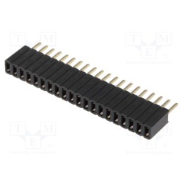 10 pcs : DS1065-07-1*20S8BV - Socket, pin strips, female, PIN: 20, straight, 1.27mm, THT, 1x20