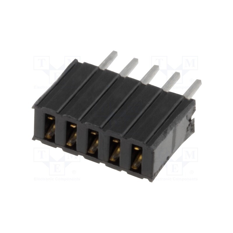 20 pcs : DS1065-07-1*5S8BV - Socket, pin strips, female, PIN: 5, straight, 1.27mm, THT, 1x5