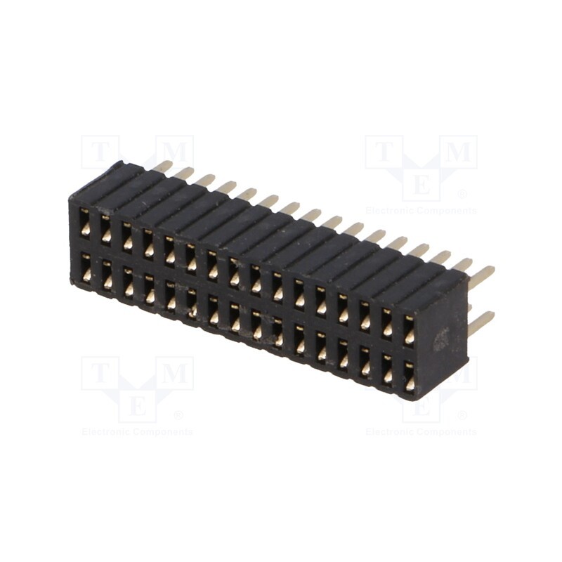 10 pcs : DS1065-08-2*16S8BV - Socket, pin strips, female, PIN: 32, straight, 1.27mm, THT, 2x16