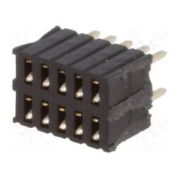 20 pcs : DS1065-08-2*5S8BV - Socket, pin strips, female, PIN: 10, straight, 1.27mm, THT, 2x5