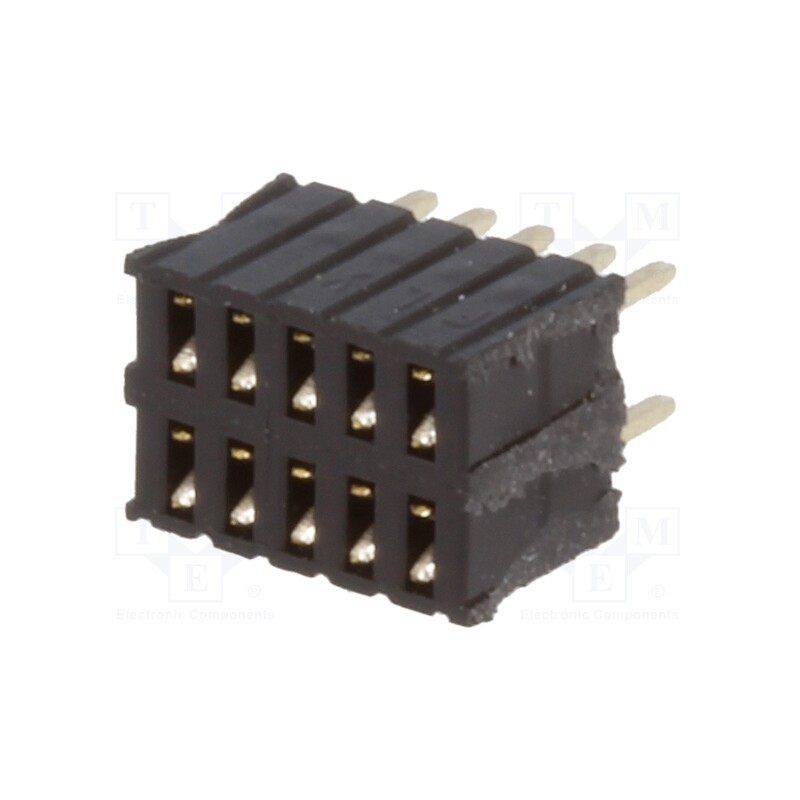 20 pcs : DS1065-08-2*5S8BV - Socket, pin strips, female, PIN: 10, straight, 1.27mm, THT, 2x5