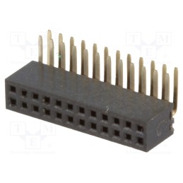 10 pcs : DS1065-14-2*12S8BR - Socket, pin strips, female, PIN: 24, angled 90°, 1.27mm, THT, 2x12