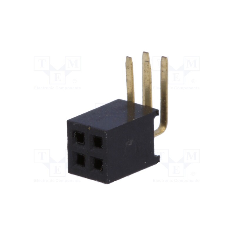 20 pcs : DS1065-14-2*2S8BR - Socket, pin strips, female, PIN: 4, angled 90°, 1.27mm, THT, 2x2