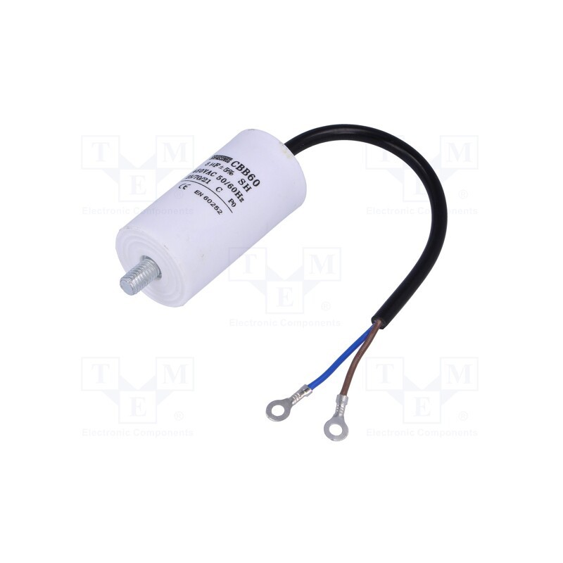 10 pcs : CBB60G-8/450 - Capacitor: motors, run, 8uF, 450V, Ø35x65mm, -25÷70°C, ±5%, 3000h
