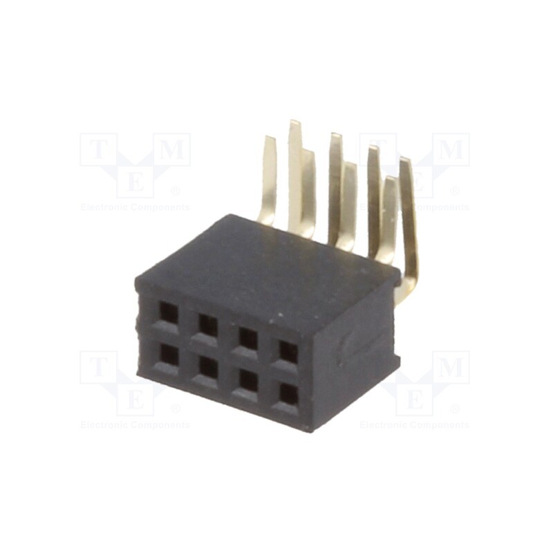 10 pcs : DS1065-14-2*4S8BR - Socket, pin strips, female, PIN: 8, angled 90°, 1.27mm, THT, 2x4